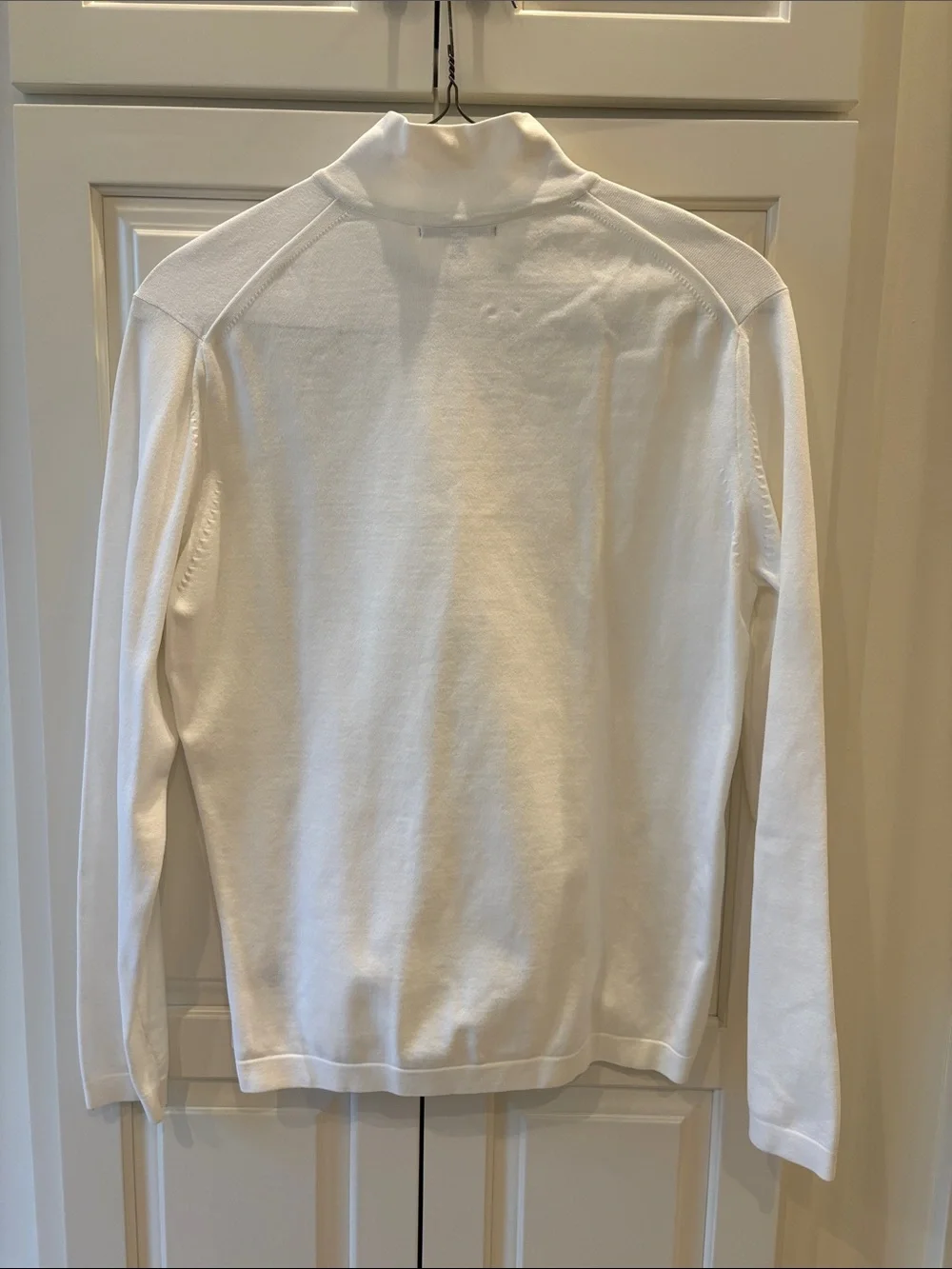 Banana Republic Men's White Half-Zip Mock Collar Sweater